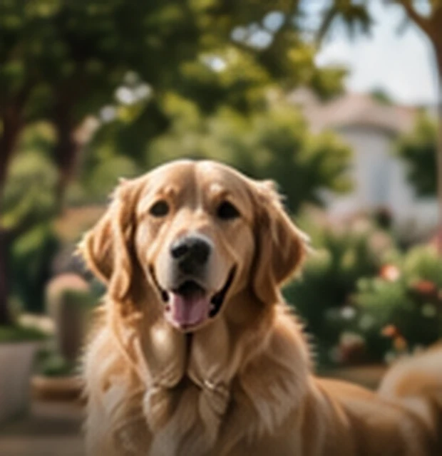 Illustration d’un chien dans un jardin